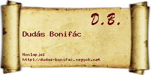 Dudás Bonifác névjegykártya